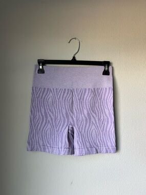 Brand New Seamless Lilac Zebra-Print Bike Shorts